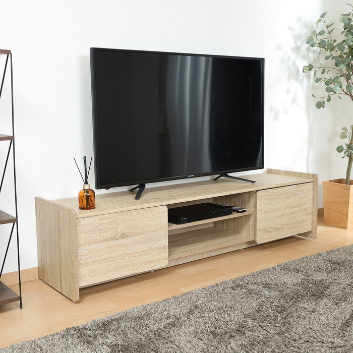 ヘーゼル テレビ台 TV台 テレビボード 160幅 ホワイトオーク ELV91 007TV12 ホワイトオｰク 幅1590×奥行395×高さ395mm fj-86945の画像