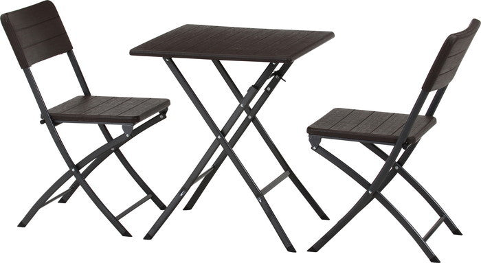 テーブル＆チェア 3点セット BR 木目調 FB-6248 ブラウン 幅0×奥行0×高さ0mm fj-87509の画像