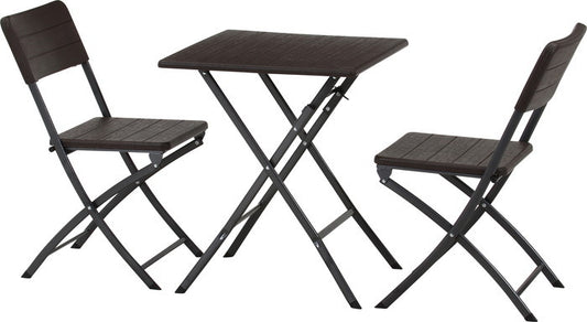 テーブル＆チェア 3点セット BR 木目調 FB-6248 ブラウン 幅0×奥行0×高さ0mm fj-87509の画像