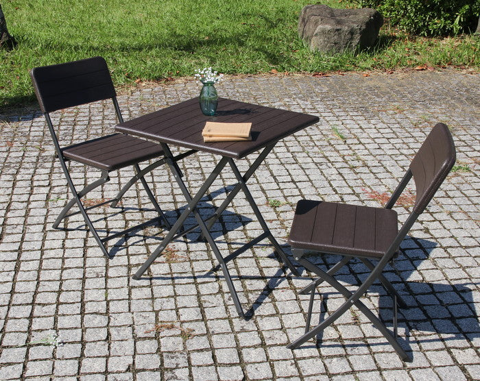 テーブル＆チェア 3点セット BR 木目調 FB-6248 ブラウン 幅0×奥行0×高さ0mm fj-87509の画像