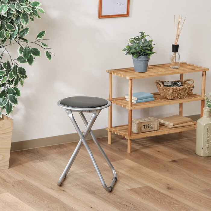 折りたたみイス パイプ FB-02BK 1010BK ブラック 完成品 W300×D320×H470mm 1.6kg fj-88624の画像