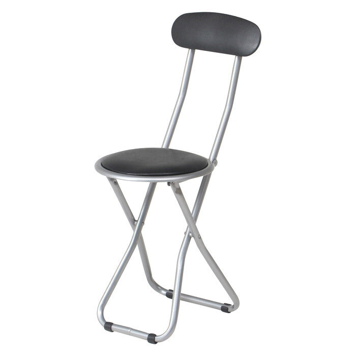 スリムチェアー パイプ FB-32BK 1010BK ブラック 完成品 W300×D460×H770mm 2kg fj-88625の画像