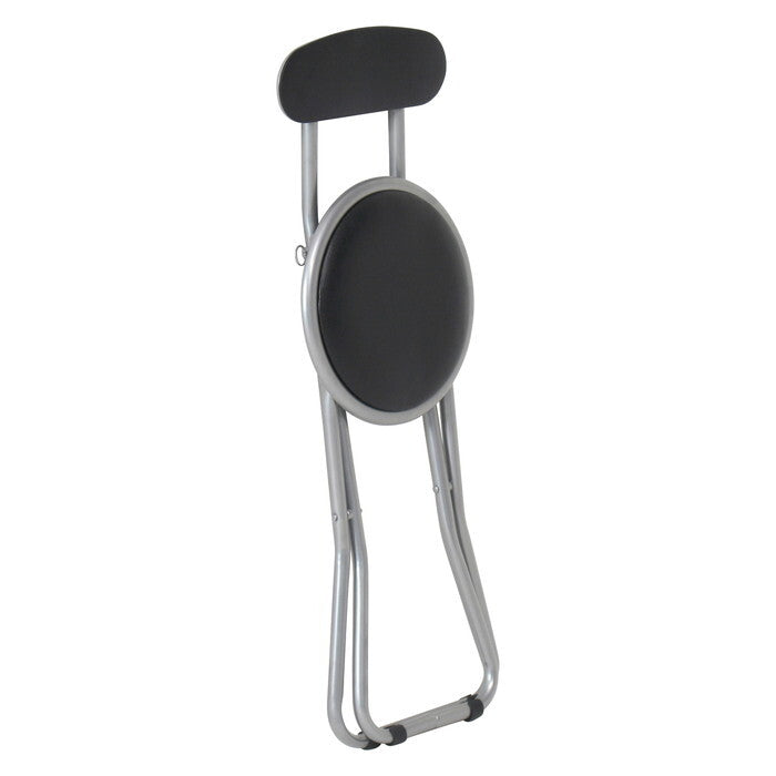 スリムチェアー パイプ FB-32BK 1010BK ブラック 完成品 W300×D460×H770mm 2kg fj-88625の画像