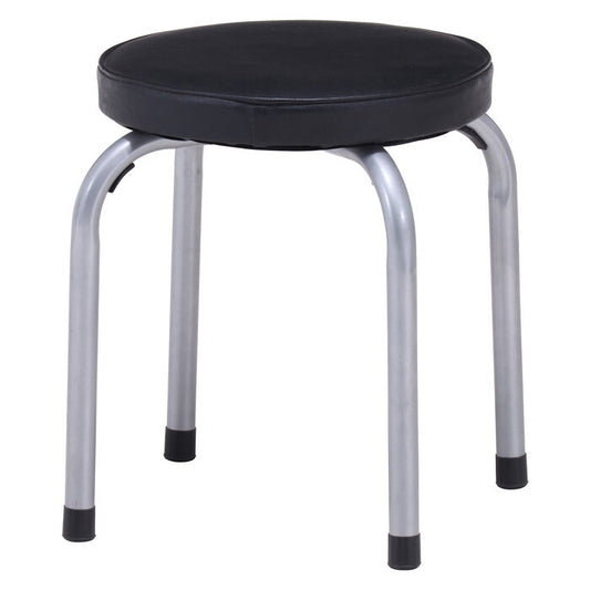 丸イス パイプ ロータイプ FB-011BK ブラック 完成品 W300×D300×H350mm 1.6kg fj-88655の画像