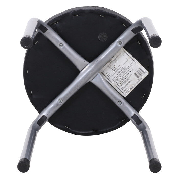 丸イス パイプ ロータイプ FB-011BK ブラック 完成品 W300×D300×H350mm 1.6kg fj-88655の画像