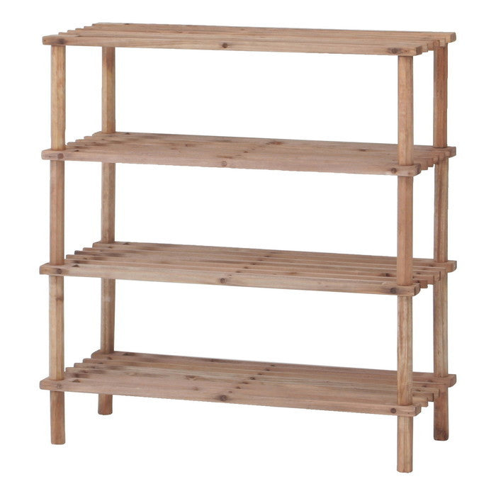 マルチ フリー シューズラック 4段 ブラウン 幅630×奥行265×高さ670 fj-89980の画像