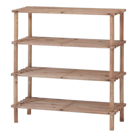 マルチ フリー シューズラック 4段 ブラウン 幅630×奥行265×高さ670 fj-89980の画像