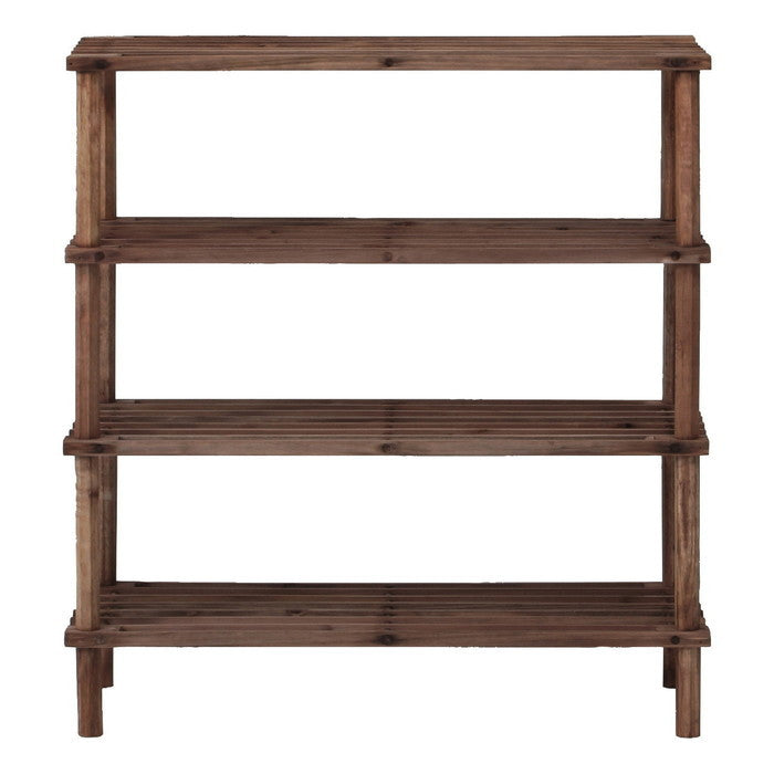 マルチ フリー シューズラック 4段 ブラウン 幅630×奥行265×高さ670 fj-89980の画像