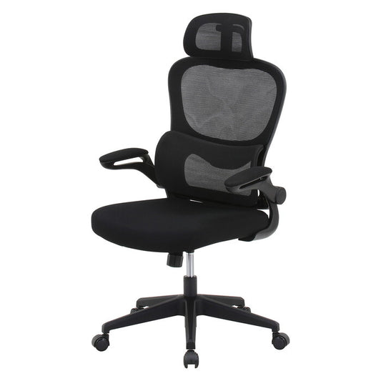 メッシュチェア ランバーサポート付き ルフト BK ブラック 組立品 W640×D630×H1110-1240mm 12.25kg fj-91010の画像