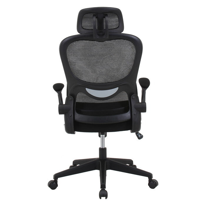 メッシュチェア ランバーサポート付き ルフト BK ブラック 組立品 W640×D630×H1110-1240mm 12.25kg fj-91010の画像