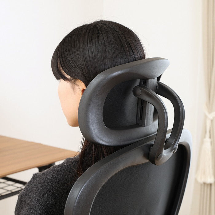 メッシュチェア ランバーサポート付き ルフト BK ブラック 組立品 W640×D630×H1110-1240mm 12.25kg fj-91010の画像