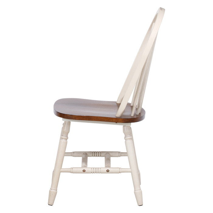 ダイニングチェア-マキアート ツートーン ホワイト×ブラウン 組立品 W445×D510×H895mm 6kg fj-93023の画像