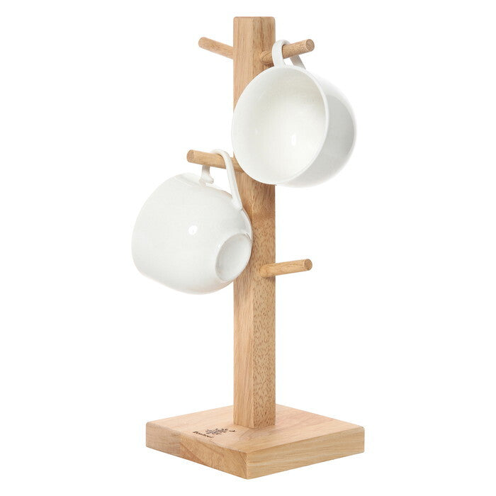 マグカップツリー 木製 ボヌール ナチュラル 完成品 W120×D120×H330mm 0.32kg fj-94377の画像