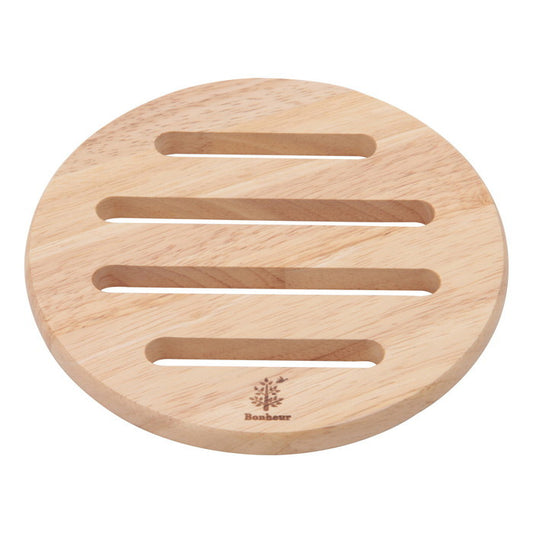 木製鍋敷き ラウンド ボヌール ナチュラル 幅170×奥行170×高さ12 fj-96034の画像