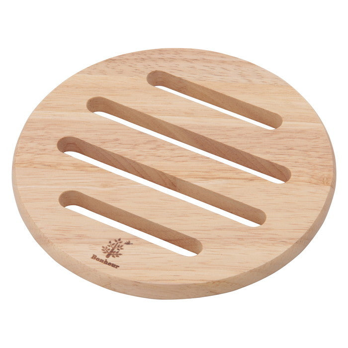 木製鍋敷き ラウンド ボヌール ナチュラル 幅170×奥行170×高さ12 fj-96034の画像