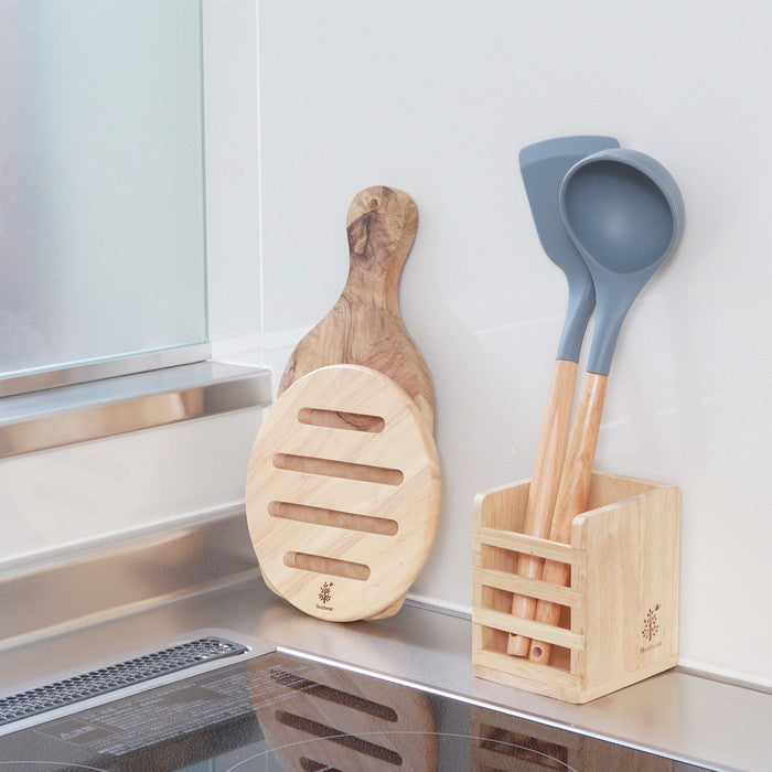 木製鍋敷き ラウンド ボヌール ナチュラル 幅170×奥行170×高さ12 fj-96034の画像