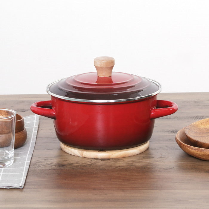 木製鍋敷き ラウンド ボヌール ナチュラル 幅170×奥行170×高さ12 fj-96034の画像