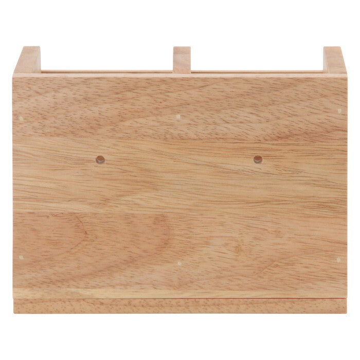 カトラリー収納スタンド 木製 仕切り付 ボヌール ナチュラル 完成品 W180×D100×H130mm 0.455kg fj-96137の画像