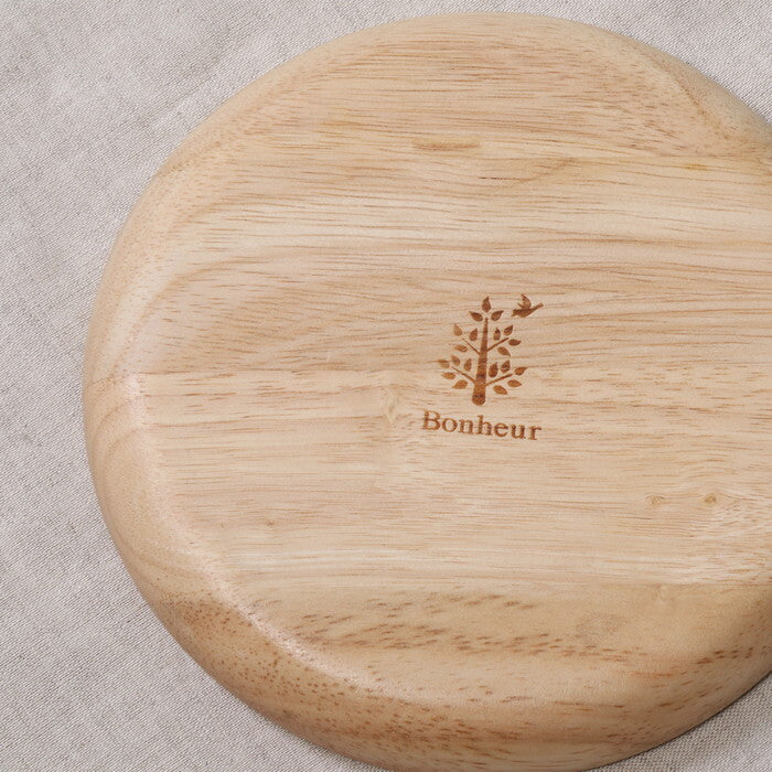 ディッシュ 木製 ラウンド S ボヌール ナチュラル 完成品 W150×D150×H18mm 0.1kg fj-96217の画像