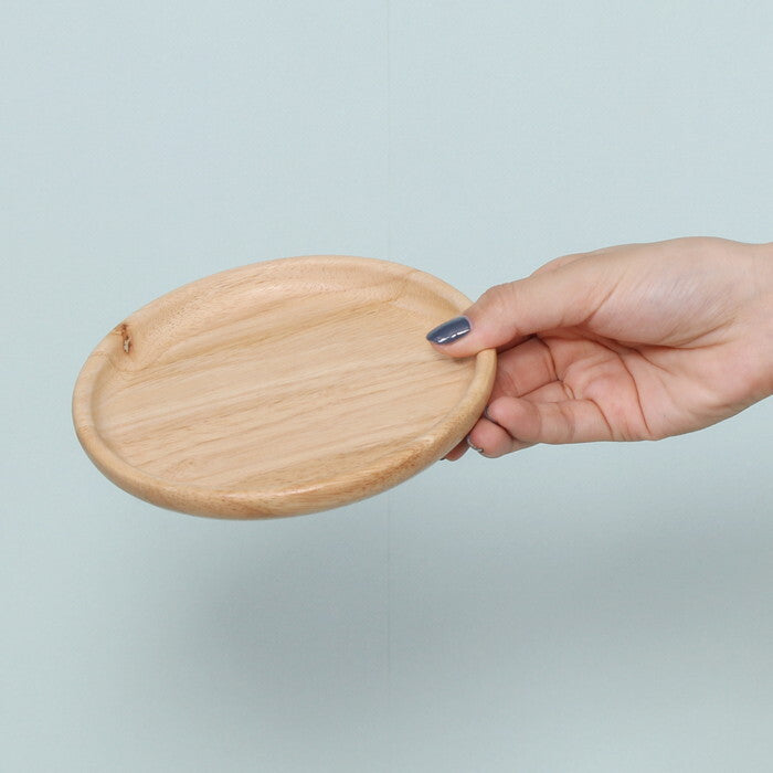 ディッシュ 木製 ラウンド S ボヌール ナチュラル 完成品 W150×D150×H18mm 0.1kg fj-96217の画像