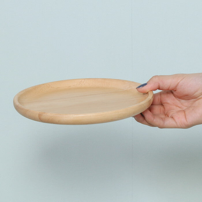 ディッシュ 木製 ラウンド M ボヌール ナチュラル 完成品 W190×D190×H18mm 0.13kg fj-96218の画像