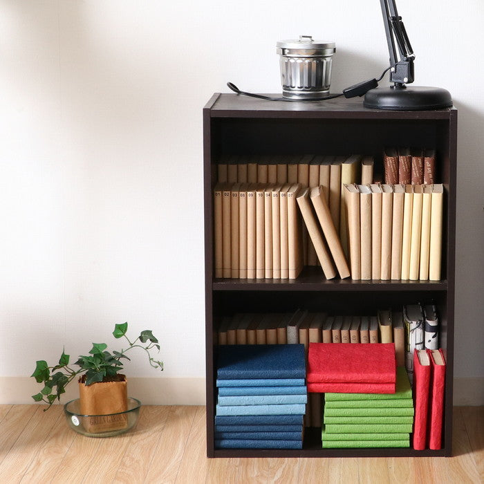 カラーボックス 2段 ブラウン HP643BR fj-96503の画像