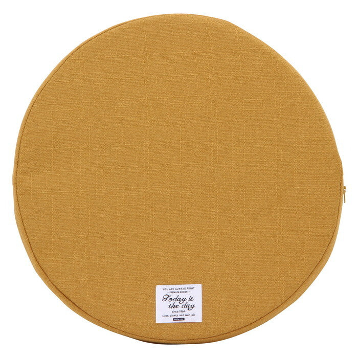 ラウンドクッション ザルツ 低反発 マスタード 完成品 W400×D400×H50mm 0.3kg fj-97929の画像