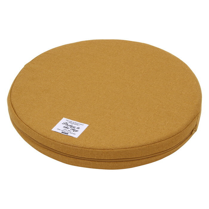 ラウンドクッション ザルツ 低反発 マスタード 完成品 W400×D400×H50mm 0.3kg fj-97929の画像