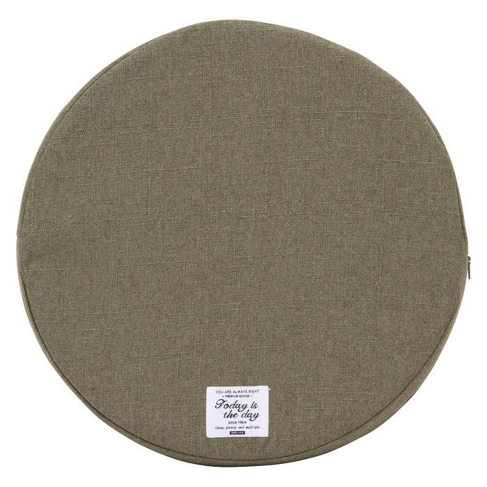 ラウンドクッション ザルツ 低反発 カーキ 完成品 W400×D400×H50mm 0.3kg fj-97930の画像