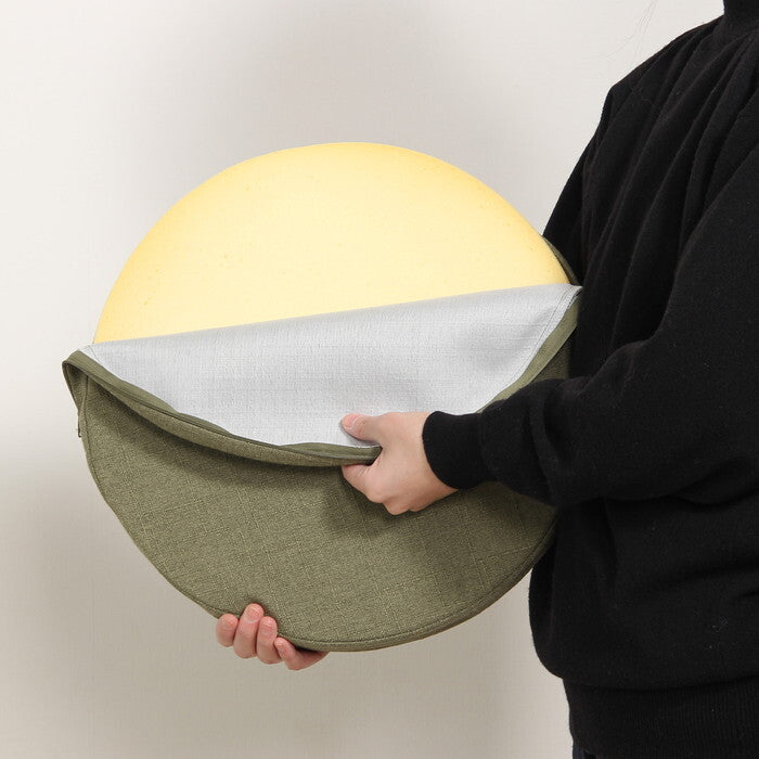 ラウンドクッション ザルツ 低反発 カーキ 完成品 W400×D400×H50mm 0.3kg fj-97930の画像