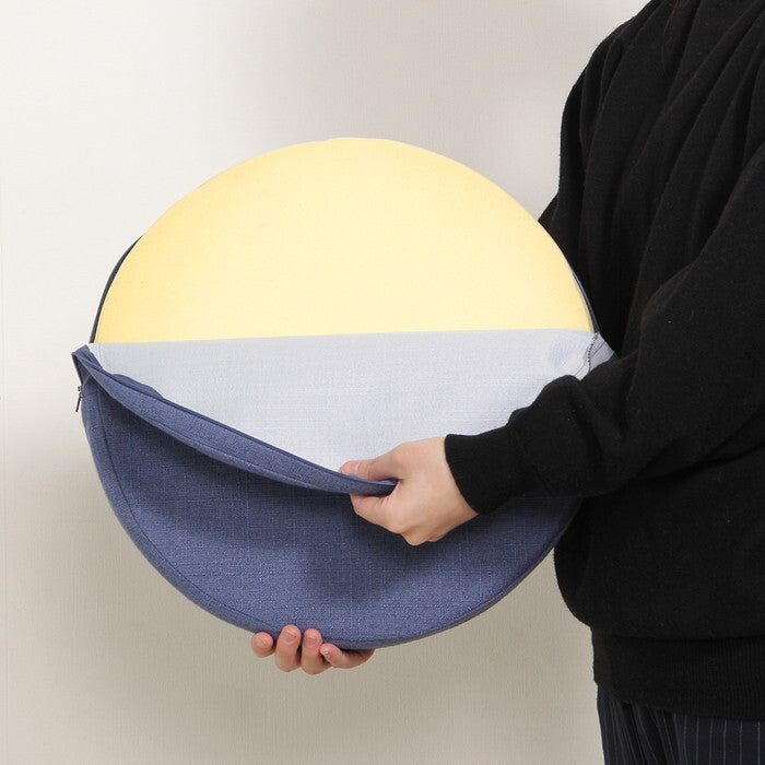 ラウンドクッション ザルツ 低反発 ネイビー 完成品 W400×D400×H50mm 0.3kg fj-97931の画像