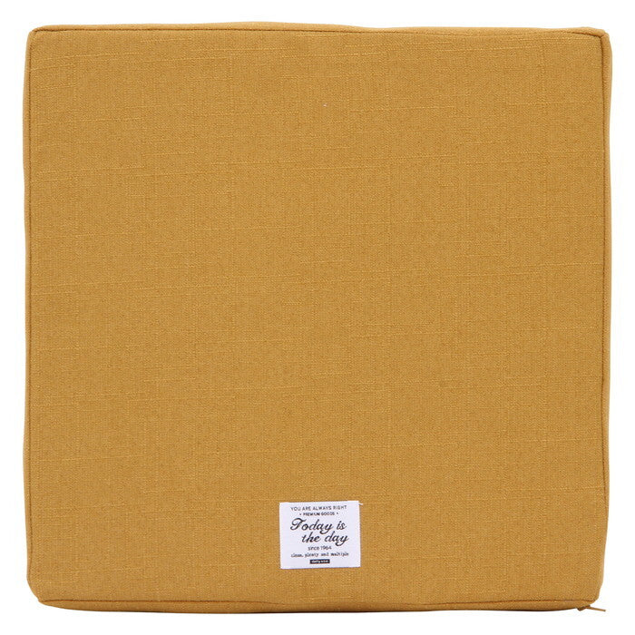 スクエアクッション ザルツ 低反発 マスタード 完成品 W400×D400×H50mm 0.42kg fj-97933の画像