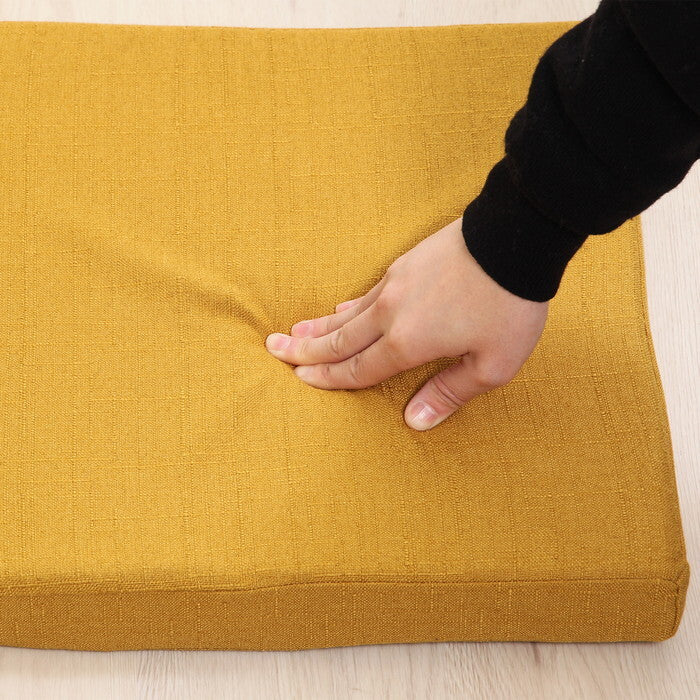 スクエアクッション ザルツ 低反発 マスタード 完成品 W400×D400×H50mm 0.42kg fj-97933の画像