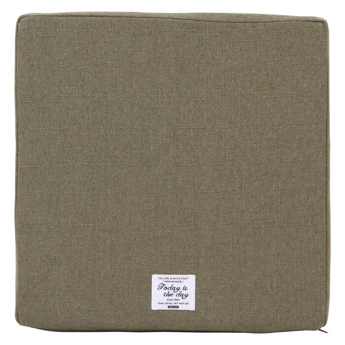 スクエアクッション ザルツ 低反発 カーキ 完成品 W400×D400×H50mm 0.42kg fj-97934の画像