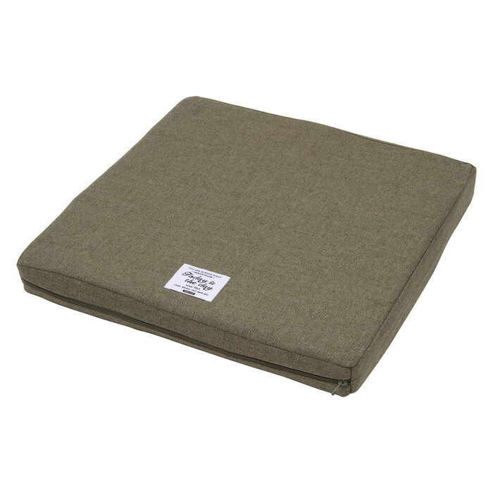 スクエアクッション ザルツ 低反発 カーキ 完成品 W400×D400×H50mm 0.42kg fj-97934の画像