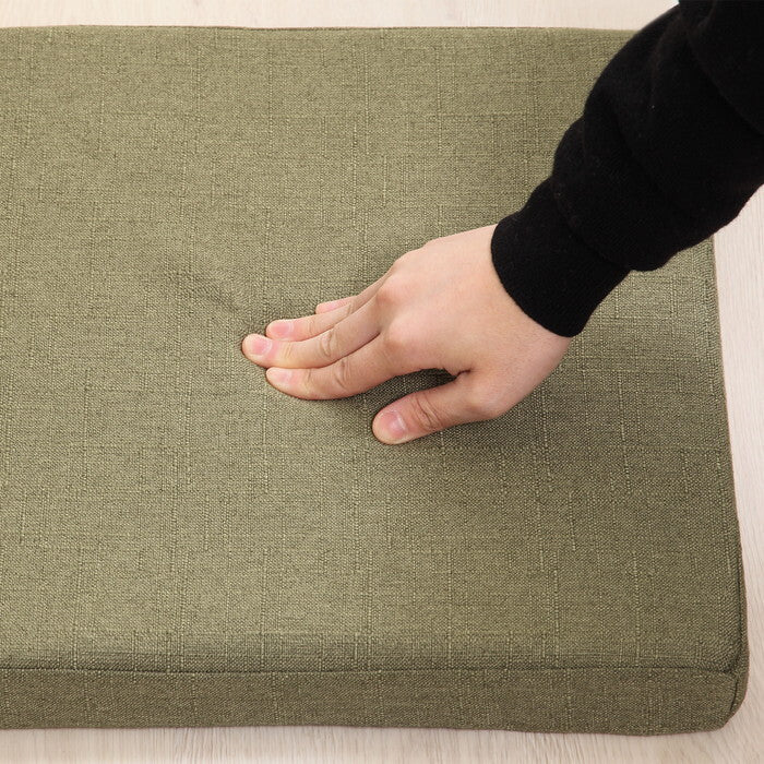 スクエアクッション ザルツ 低反発 カーキ 完成品 W400×D400×H50mm 0.42kg fj-97934の画像