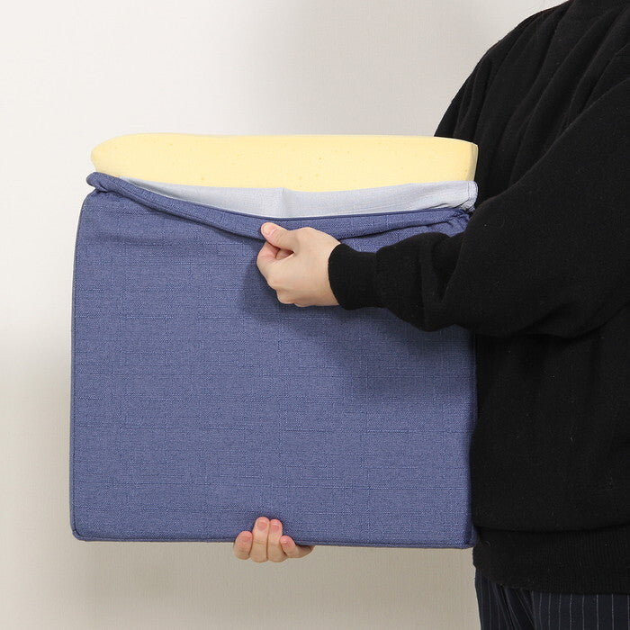 スクエアクッション ザルツ 低反発 ネイビー 完成品 W400×D400×H50mm 0.42kg fj-97935の画像