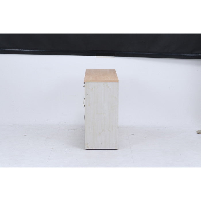 キッチンカウンター 120幅 ナチュラル × ホワイト 2016-0713-05 fj-97955の画像