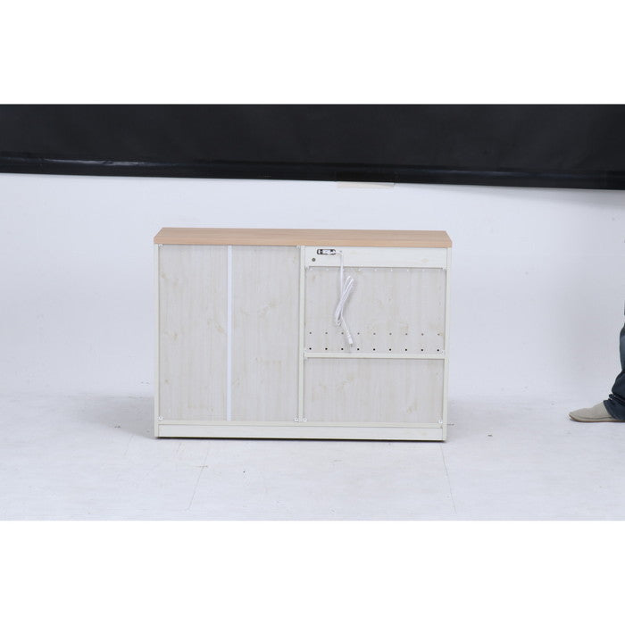 キッチンカウンター 120幅 ナチュラル × ホワイト 2016-0713-05 fj-97955の画像