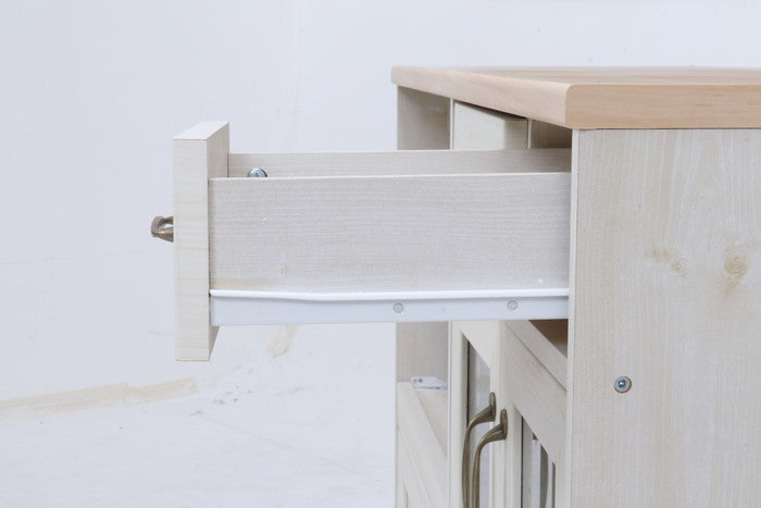 キッチンカウンター 120幅 ナチュラル × ホワイト 2016-0713-05 fj-97955の画像