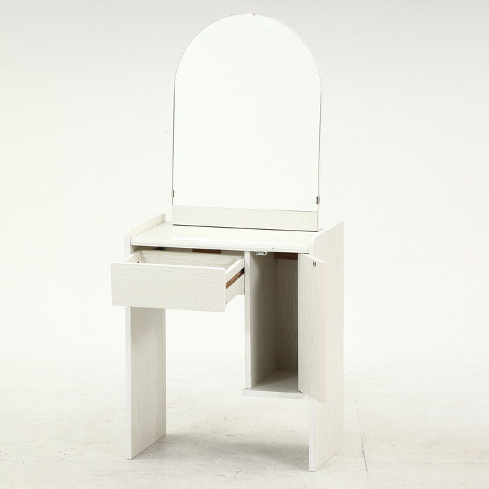ドレッサー&スツールセット ホワイトウォッシュ 組立品 W500×D290×H1130mm 16kg fj-98039の画像