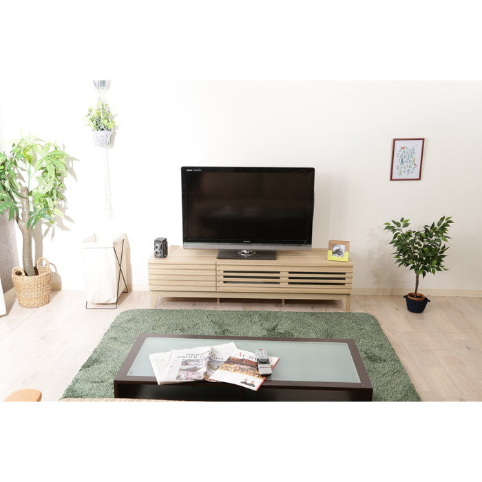 テレビ台 テレビボード ローボード TVボード TV台 TVラック ライン 150幅 ナチュラル 3D 2017-1006-01 fj-98663の画像