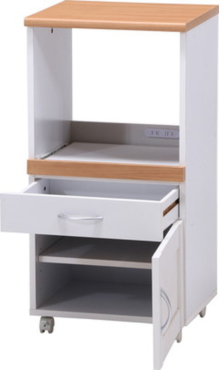 キッチンカウンター サージュ WH×NA 45幅 (96817) ナチュラル×ホワイト 450×395×890 fj-99520の画像