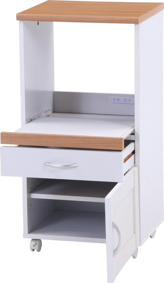 キッチンカウンター サージュ WH×NA 45幅 (96817) ナチュラル×ホワイト 450×395×890 fj-99520の画像