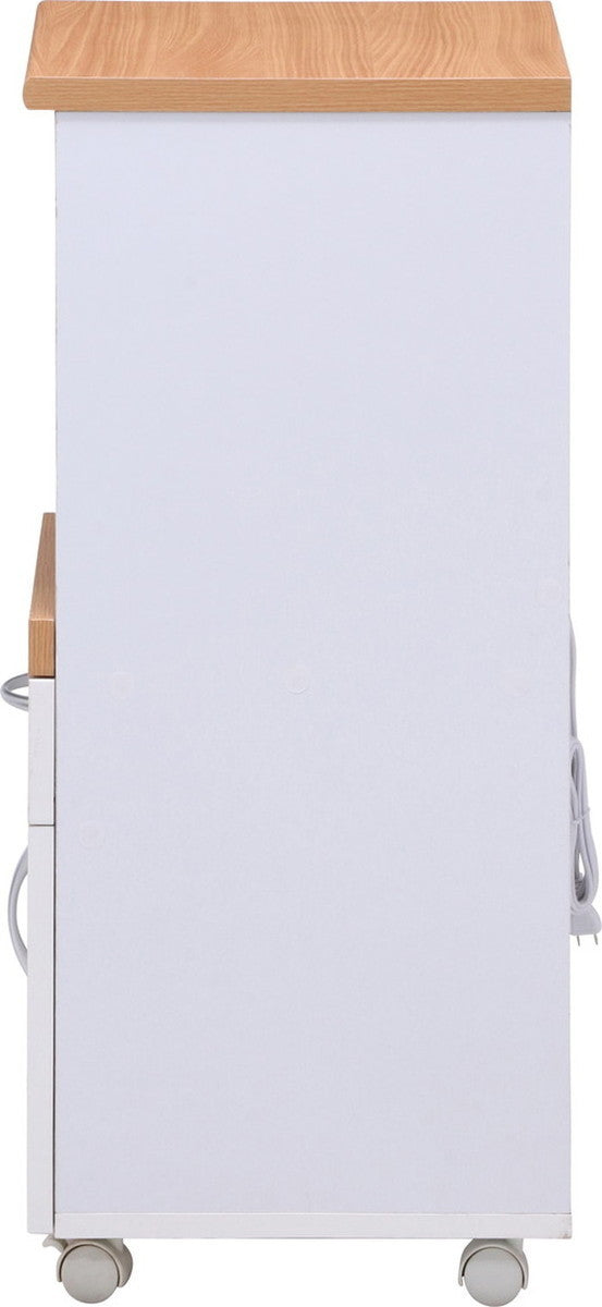 キッチンカウンター サージュ WH×NA 45幅 (96817) ナチュラル×ホワイト 450×395×890 fj-99520の画像