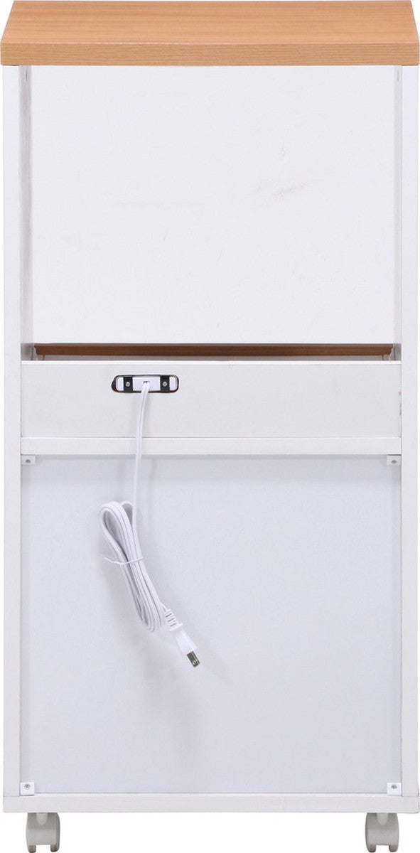 キッチンカウンター サージュ WH×NA 45幅 (96817) ナチュラル×ホワイト 450×395×890 fj-99520の画像