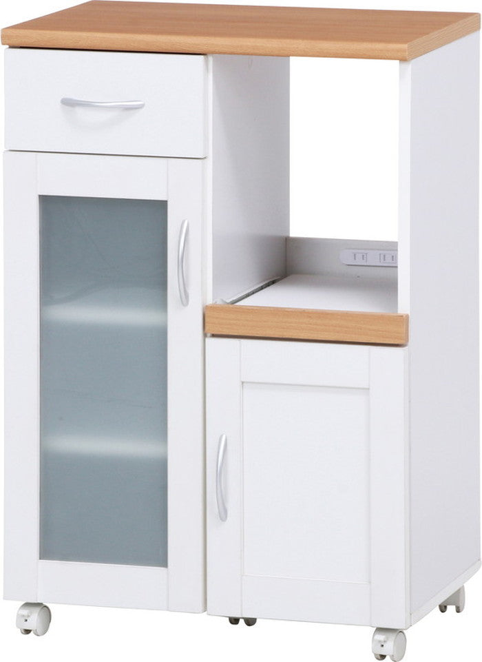 キッチンカウンター サージュ WH×NA 60幅 (96818) ナチュラル×ホワイト 600×395×890 fj-99521の画像