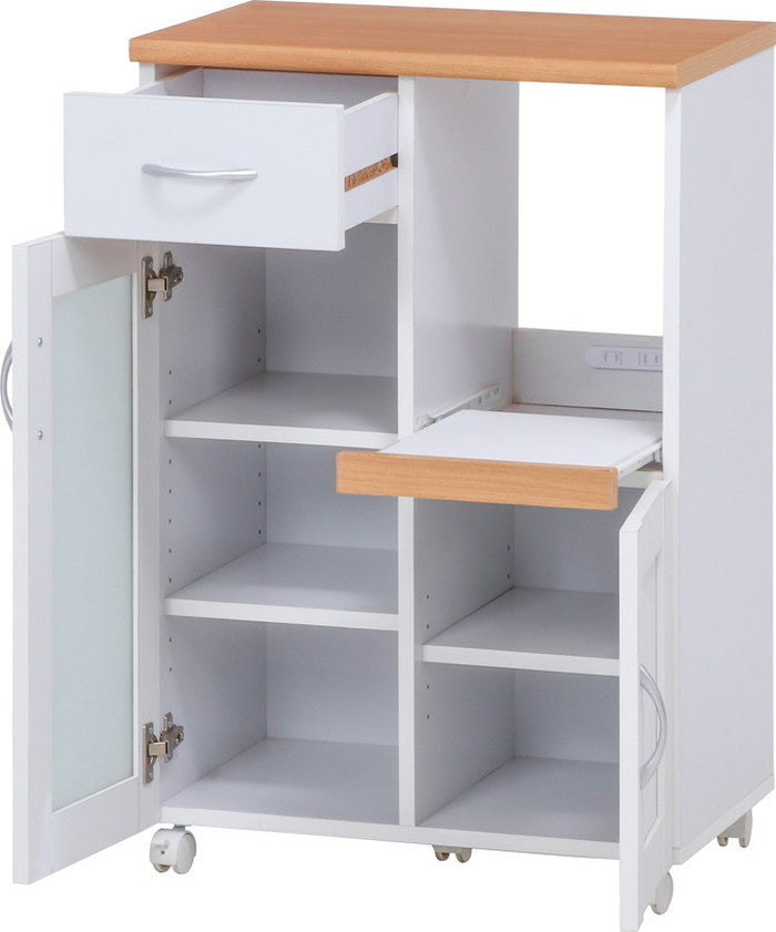 キッチンカウンター サージュ WH×NA 60幅 (96818) ナチュラル×ホワイト 600×395×890 fj-99521の画像