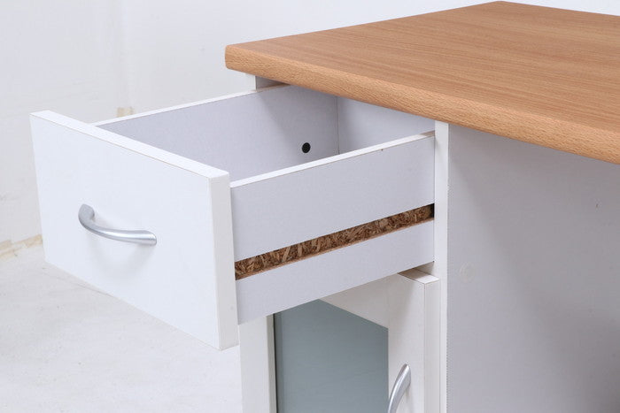 キッチンカウンター サージュ WH×NA 60幅 (96818) ナチュラル×ホワイト 600×395×890 fj-99521の画像