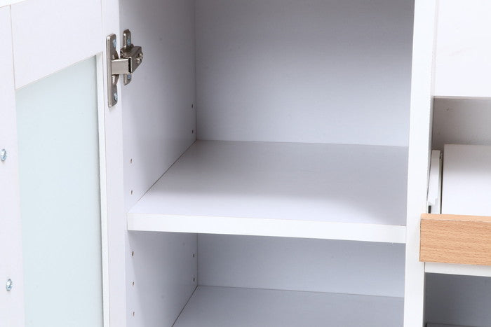 キッチンカウンター サージュ WH×NA 60幅 (96818) ナチュラル×ホワイト 600×395×890 fj-99521の画像